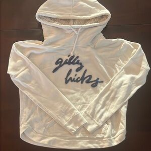 Gilly Hicks White Hoodie with Blue Sequin Logo